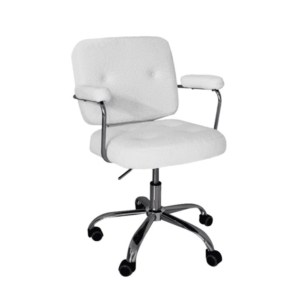 Huggy  Faux-Fur Sheeperd Office Task Working Computer Chair - White