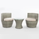 Ralf 3Pcs Outdoor Rattan Furniture Set 2 Chairs & 1 Table Wicker Stackable