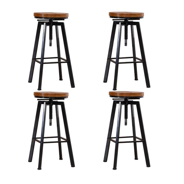 4x Levede Industrial Bar Stools Kitchen Stool Wooden Barstools Swivel Vintage