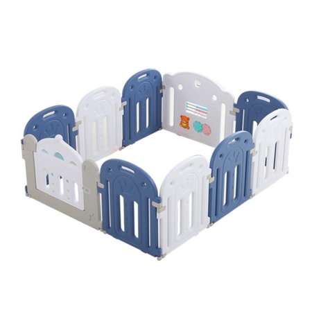 BoPeep Kids Baby Playpen Safety Gate Toddler Fence 10 Panel with Music Toy Blue