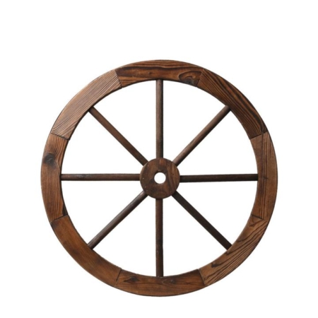 Levede Outdoor Ornaments Large Wooden Wagon Wheel Rustic Garden Decor Indoor