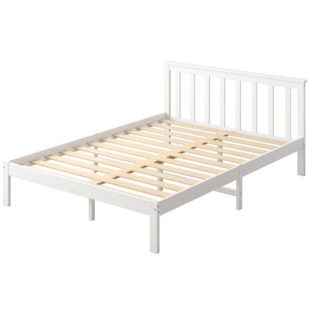 Levede Wooden Bed Frame Queen Full Size Mattress Base Timber White