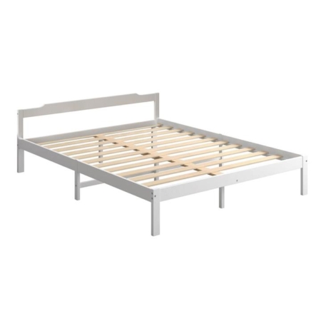 Levede Wooden Bed Frame Queen Size Mattress Base Solid Timber Pine Wood White