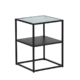 Levede 2-Tier Side Table Open Design Steel Home Shelf Safety Glass End Table