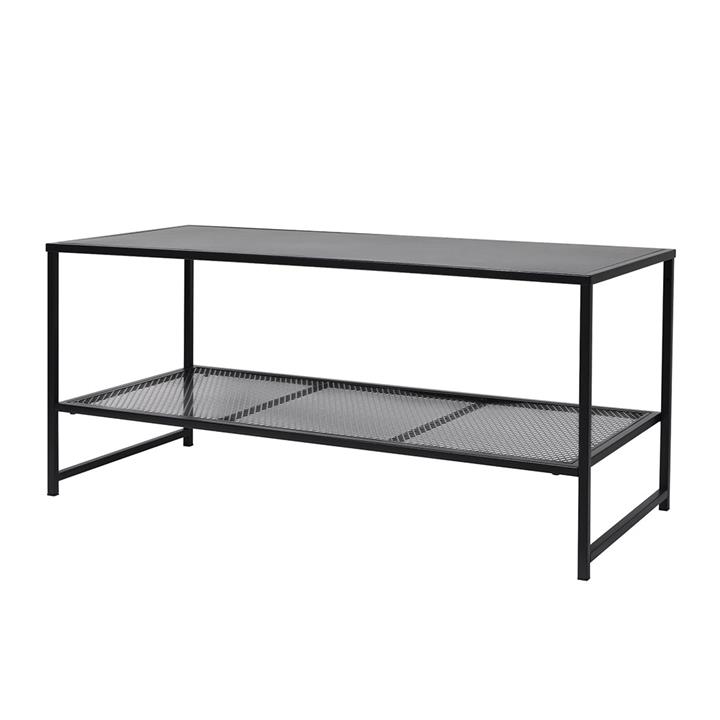 Levede 2-Tier Side Table Spacious Design Steel Home Shelf Waterproof End Table