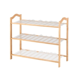 Levede Bamboo Shoe Rack Storage Wooden Organizer Shelf Stand 3 Tiers Layers 70cm
