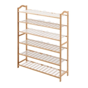 Levede Bamboo Shoe Rack Storage Wooden Organizer Shelf Stand 6 Tiers Layers 70cm