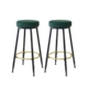 Levede Upholstered Bar Stools Backless Velvet Kitchen Counter Chairs x2