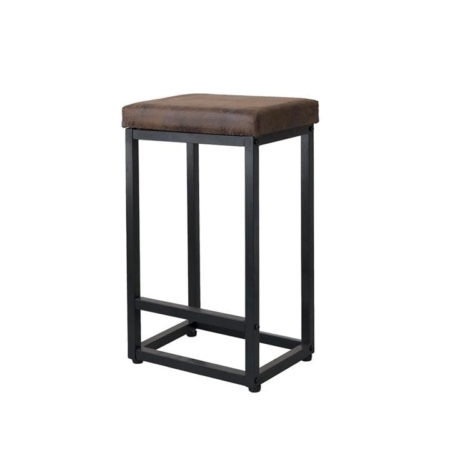 Levede Upholstered Bar Stools Backless Leather Metal Kitchen Counter Chairs x2