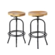 Levede Industrial Bar Stools Kitchen Stool Wooden Barstools Swivel Vintage Chair