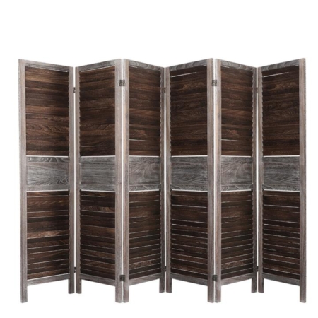 Levede 6 Panel Room Divider Folding Screen Privacy Dividers Stand Wood Brown