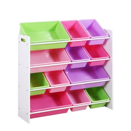 Levede 12Bins Kids Toy Box Bookshelf Organiser Display Shelf Storage Rack Drawer