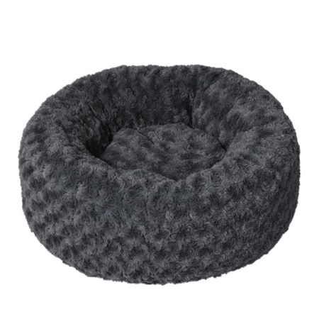 PaWz Calming Dog Bed Warm Soft Plush Pet Cat Cave Washable Portable Dark Grey S