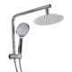 Rain Shower Head Set Silver Round Brass Taps Mixer Handheld High Pressure 10"