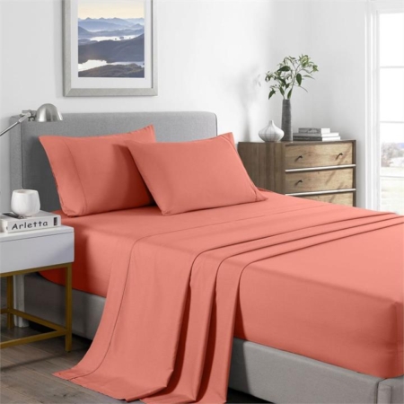 Royal Comfort Bamboo Cooling 2000TC Sheet Set - Single-Peach