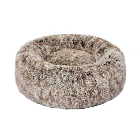PaWz Pet Bed Cat Dog Donut Nest Calming Mat Soft Plush Kennel Brown Size XL
