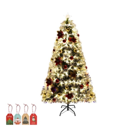 Santaco Christmas Tree 2.1M 7Ft Xmas Decorations Fibre Optic Multicolour Lights