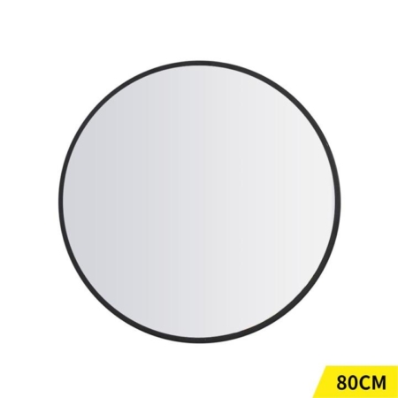 Wall Mirror Round Shaped Bathroom Makeup Mirrors Smooth Edge 80CM