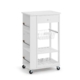 Gigi Small Kitchen Trolley Storage Cabinet 1-Drawer 1-Basket 5-Shelves White