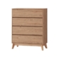 Audrey Chest Of 4-Drawers Tallboy Storage Cabinet - Oak