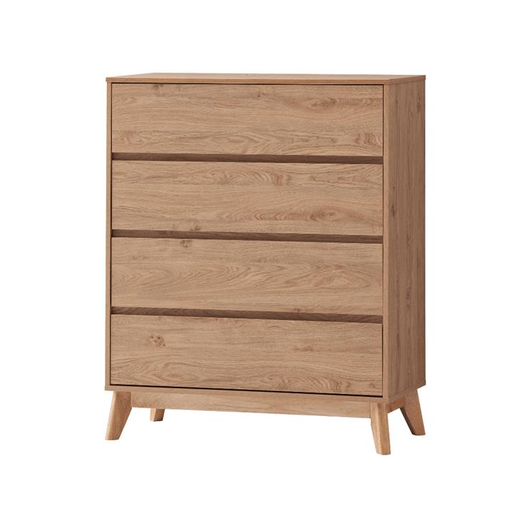 Audrey Chest Of 4-Drawers Tallboy Storage Cabinet - Oak