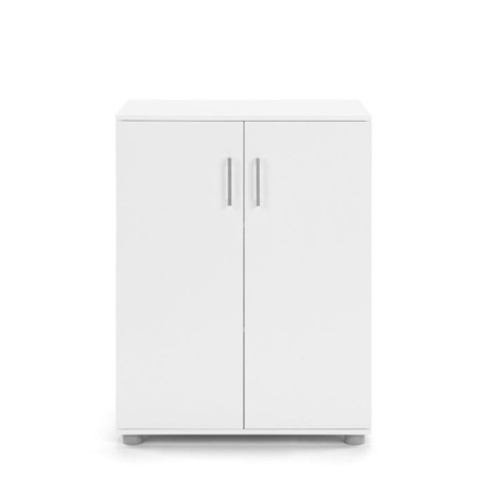 Monica Low Cupboard Multi-purpose Storage Cabinet 2-Doors - White