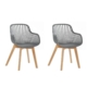 Set Of 2 Amira Kitchen Dining Chairs W/ Arms - Grey/Oak