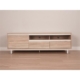 Rachel Lowline Entertainment Unit TV Stand 160cm W/ 2-Drawers 1-Door - Oak/White