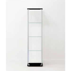 Jude 4-Tier Glass Display Shelf Storage Cabinet - Glass/Black