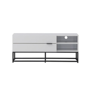 Brian Modern Compact Entertainment Unit TV Stand 120cm W/ 2-Drawers - White/Black
