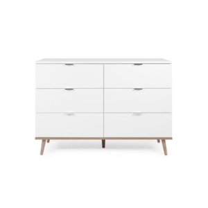 Sean Chest Of 6-Drawers Dresser Storage Cabinet - White/Oak