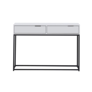 Shia Hallway Console Hall Table 2-Drawers - White/Black