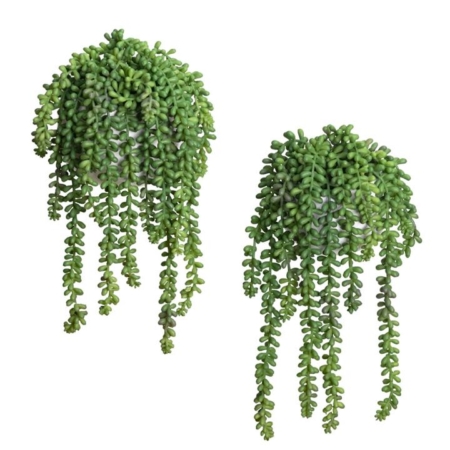 Green Hanging Pearl Artificial Fake Plant Decorative In Pot Set