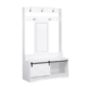 Barndoor Large Modern Coat Rack Hall Tree Shoe Rack Cabinet - White