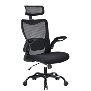 MONA Mesh Ergonomic High Back Flipped Armrest Task Computer Office Chair - Black