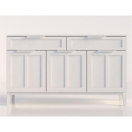 Stanley Modern Classic Buffet Unit Sideboard Cupboard W/ 3-Doors 2-Drawers - White