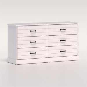 Liberty Modern Wooden Chest Of 6-sDrawers Dresser Storage Cabinet - White