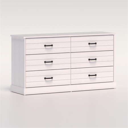 Liberty Modern Wooden Chest Of 6-sDrawers Dresser Storage Cabinet - White