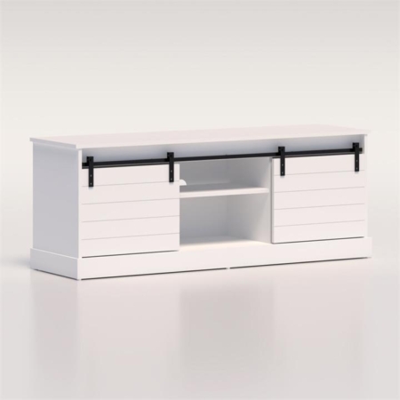 Liberty Modern Entertainment Unit TV stand W/ 2-Door 2-Open Shelves - White