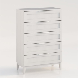 Stanley Modern Classic Wooden Chest Of 5-Drawers Tallboy Storage Cabinet - White