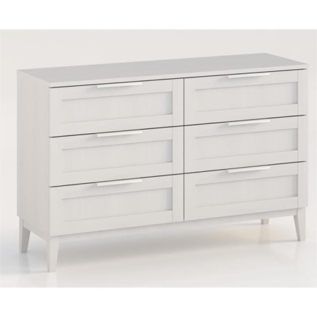 Stanley Modern Classic Wooden Chest Of 6-Drawers Dresser Storage Cabinet - White