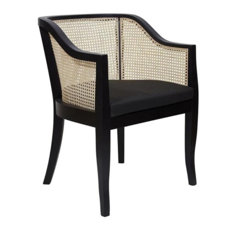 Emilia Rattan Occassional Accent Lounge Relaxing Chair - Black