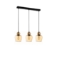 CHAMPAN Pendant Lamp Light Interior ES 3X72W Bronze Amber Glass Ellipse L620XW145XH1000mm