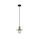 CHAPEAU Pendant Lamp Light Interior ES Amber Glass Coolie with Antique Brass Highlight OD220mm