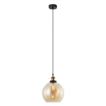 PESINI Pendant Lamp Light Interior ES 40W Amber Wine Glass with Antique Brass Highlight