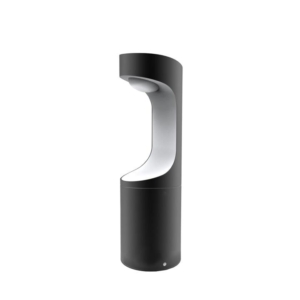 SETH Garden Bollard Light 9W Round Matte Black with White 3000K IP54 H300mm 350LM