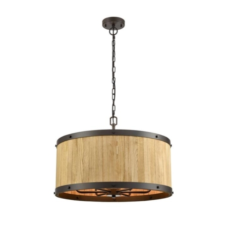 Barque Pendant Lamp Light Interior ESx6 Drum Natural Wood