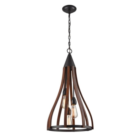 KHALEESI Pendant Lamp Light Interior ESx3 Dark Red Wood Medium Bell OD391mm