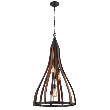 KHALEESI Pendant Lamp Light Interior ESx5 Dark Red Wood Large Bell OD535mm