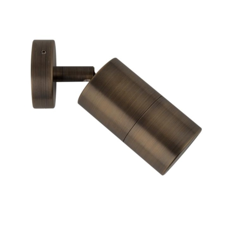 Pillar Light Single Adjustable 12V MR16 Antique Brass IP65 Round Back Plate